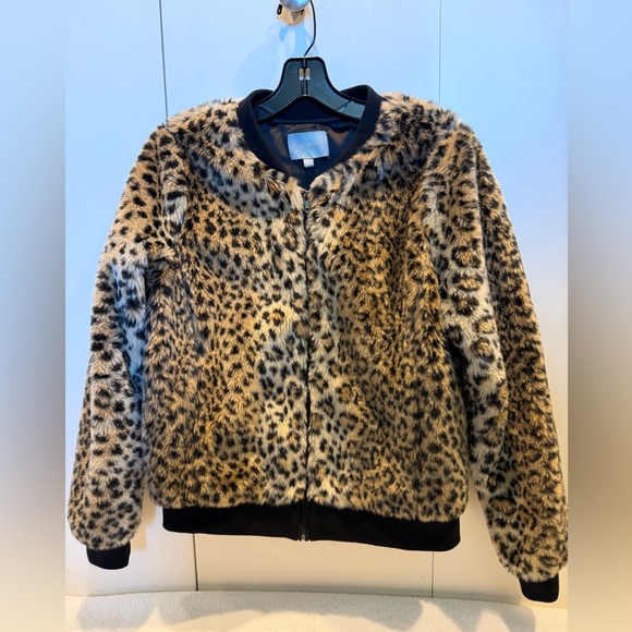 Anthropologie Jackets & Blazers - Faux Leopard Fur Bomber Jacket